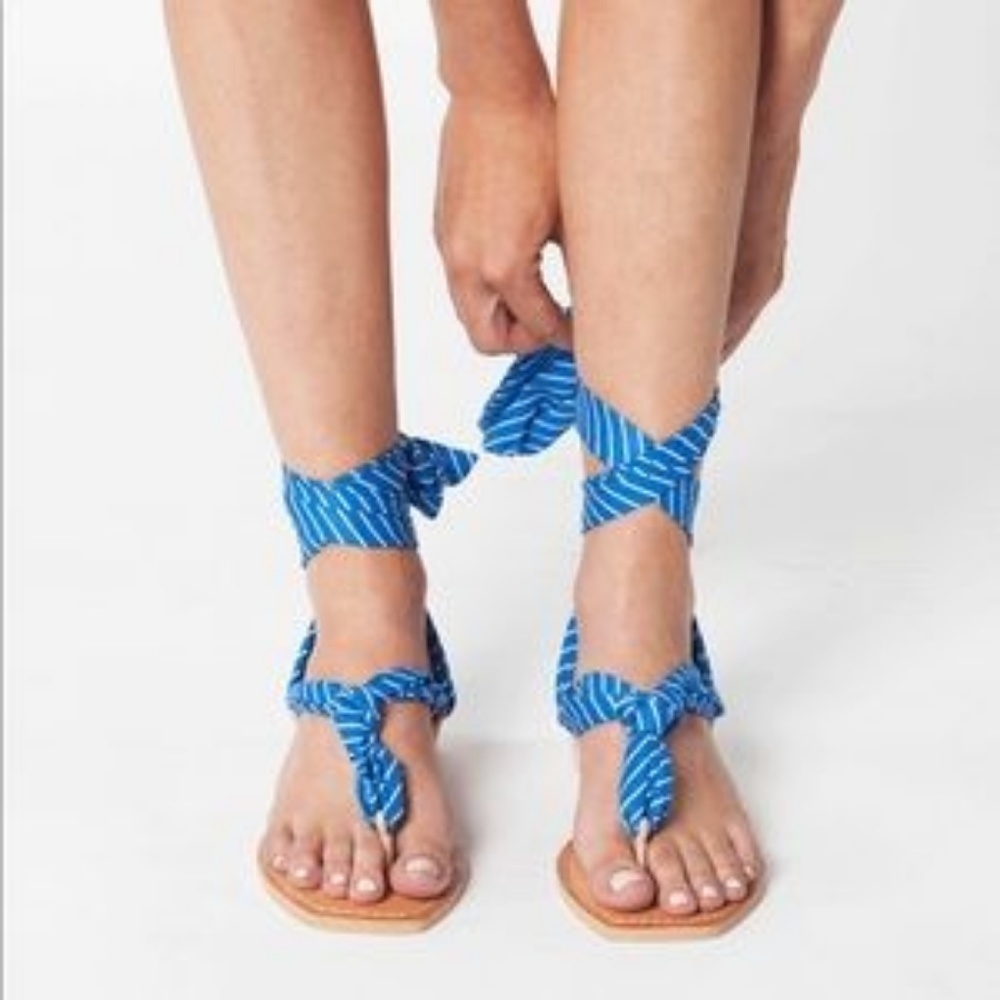 Dolce Vita Henlee (Blue) Ribbon Bandanna Tie Ankle Sandals - Picture 2 of 8